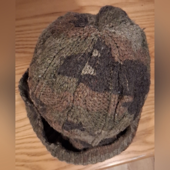 EUC Polo Ralph Lauren Camouflage Wool Blend Casual Unisex Winter Beanie Hat Cap